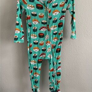Bums & Roses- Sushi Print Footie Pajama 6-9M